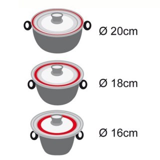 Stoneline | 13406 | Universal glass lid | Lid | Diameter 16/18/20 cm | Transparent
