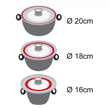Stoneline | 13406 | Universal glass lid | Lid | Diameter 16/18/20 cm | Transparent Stoneline | 13406 | Universal glass lid | Lid | Diameter 16/18/20 cm | Transparent