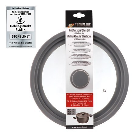 Stoneline | 14330 | Universal glass lid | Lid | Diameter 24/26/28 cm | Transparent Stoneline | 14330 | Universal glass lid | Lid | Diameter 24/26/28 cm | Transparent