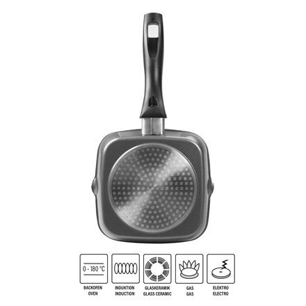 Stoneline | 21998 | Square Griddle Pan | Grill | Diameter 16 cm | Suitable for induction hob | Fixed handle | Black Stoneline | 21998 | Square Griddle Pan | Grill | Diameter 16 cm | Suitable for induction hob | Fixed handle | Black