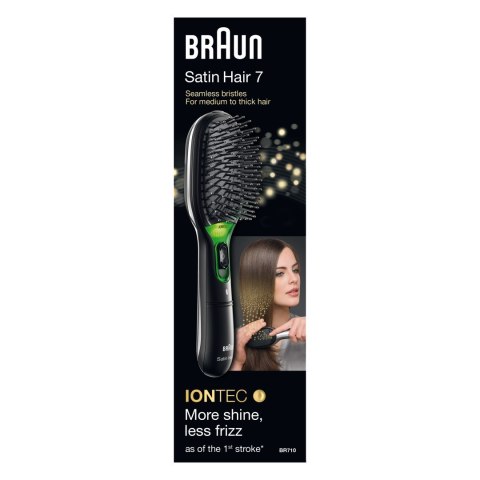 Szczoteczka łopatkowa | Braun | BR710 | Gwarancja 24 miesiące | Kondycjonowanie jonowe | Czarny/Zielony Szczoteczka łopatkowa | Braun | BR710 | Gwarancja 24 miesiące | Kondycjonowanie jonowe | Czarny/Zielony