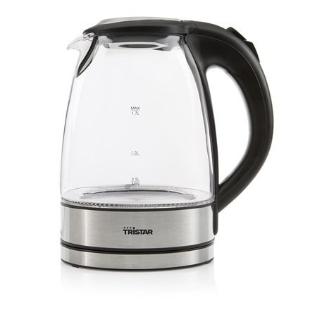 Tristar | Glass Kettle with LED | WK-3377 | Electric | 2200 W | 1.7 L | Glass | 360° rotational base | Black/Stainless Steel Tristar | Glass Kettle with LED | WK-3377 | Electric | 2200 W | 1.7 L | Glass | 360° rotational base | Black/Stainless Steel