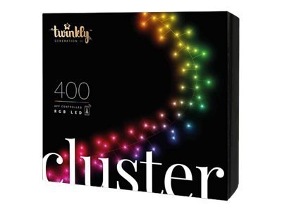 Twinkly Cluster Smart LED 400 RGB, 6m, Black/Green wire|Twinkly Twinkly Cluster Smart LED 400 RGB, 6m, Black/Green wire|Twinkly