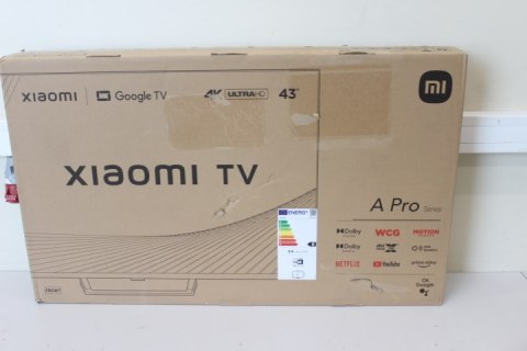 Xiaomi | A Pro | 43" (108 cm) | Smart TV | Google TV | 4K UHD | Czarny | USZKODZONE OPAKOWANIE Xiaomi | A Pro | 43" (108 cm) | Smart TV | Google TV | 4K UHD | Czarny | USZKODZONE OPAKOWANIE