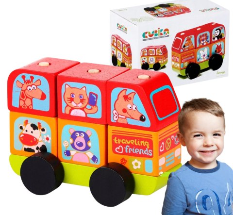 MINI CIĘZARÓWKA BUS AUTO DREWNIANE ZWIERZĄTKA KOLO MINI CIĘZARÓWKA BUS AUTO DREWNIANE ZWIERZĄTKA KOLO