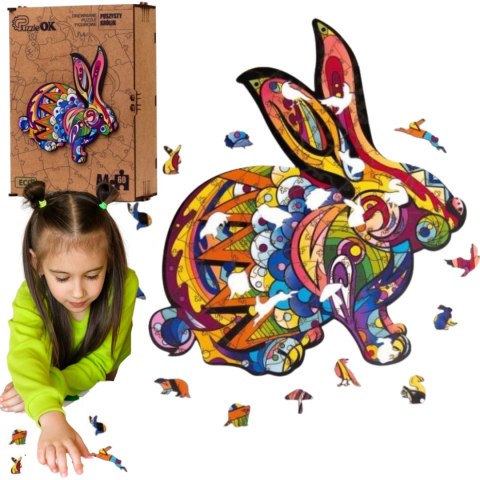 PUZZLE DREWNIANE UKŁADANKA PUSZYSTY ZAJĄC KRÓLIK PUZZLE DREWNIANE UKŁADANKA PUSZYSTY ZAJĄC KRÓLIK