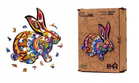 PUZZLE DREWNIANE UKŁADANKA PUSZYSTY ZAJĄC KRÓLIK PUZZLE DREWNIANE UKŁADANKA PUSZYSTY ZAJĄC KRÓLIK