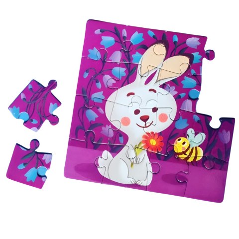 PUZZLE KOLOROWANKA 2w1 MOTYW ZAJĄCA DWUSTRONNA KREATYWNA ZABAWA DLA DZIEC