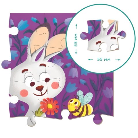 PUZZLE KOLOROWANKA 2w1 MOTYW ZAJĄCA DWUSTRONNA KREATYWNA ZABAWA DLA DZIEC