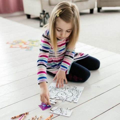 PUZZLE KOLOROWANKA 2w1 MOTYW ZAJĄCA DWUSTRONNA KREATYWNA ZABAWA DLA DZIEC