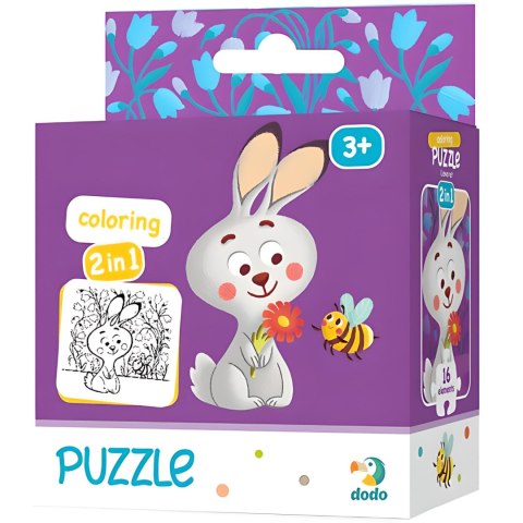PUZZLE KOLOROWANKA 2w1 MOTYW ZAJĄCA DWUSTRONNA KREATYWNA ZABAWA DLA DZIEC