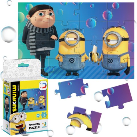 PUZZLE MAGNETYCZNE "MINIONS" UROCZA I KOLOROWA UKŁADANKA 16 ELEMENTÓW PUZZLE MAGNETYCZNE "MINIONS" UROCZA I KOLOROWA UKŁADANKA 16 ELEMENTÓW