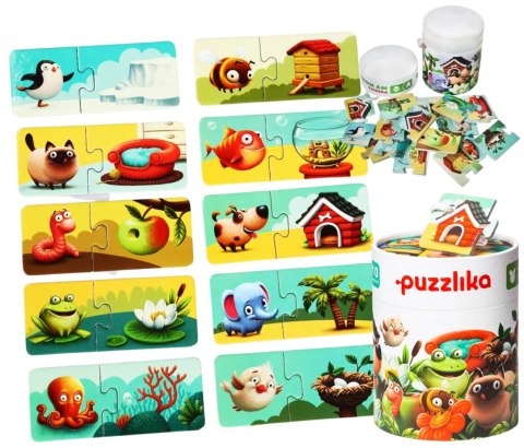 PUZZLE ZESTAW ZWIERZĄTKA DOMKI UKŁADANKI WZORY PAR PUZZLE ZESTAW ZWIERZĄTKA DOMKI UKŁADANKI WZORY PAR