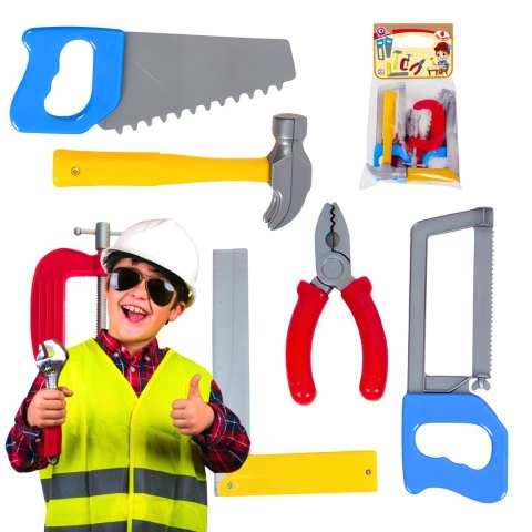 NARZĘDZIA MAJSTERKOWICZA ZESTAW WARSZTAT PLASTIKOWE 6 ELEMENTÓW NARZĘDZIA MAJSTERKOWICZA ZESTAW WARSZTAT PLASTIKOWE 6 ELEMENTÓW