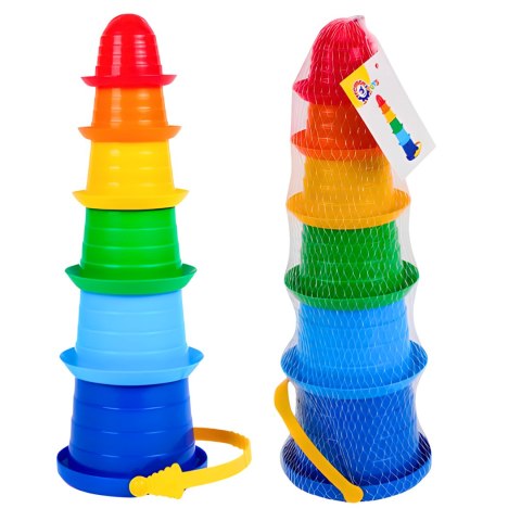 PIRAMIDA SOMBRERO KOLOROWA UKŁADANIE WIEŻY 6 FOREMEK DO PIASKU PIRAMIDA SOMBRERO KOLOROWA UKŁADANIE WIEŻY 6 FOREMEK DO PIASKU