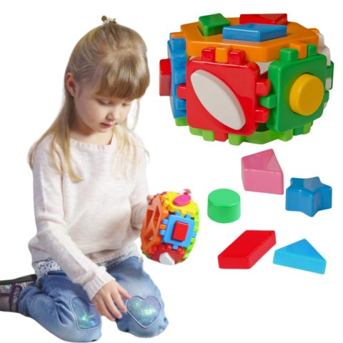 SORTER SZEŚCIOKĄT ZABAWKA EDUKACYJNA FIGURY GEOMETRYCZNE KOLORY KSZTAŁTY SORTER SZEŚCIOKĄT ZABAWKA EDUKACYJNA FIGURY GEOMETRYCZNE KOLORY KSZTAŁTY