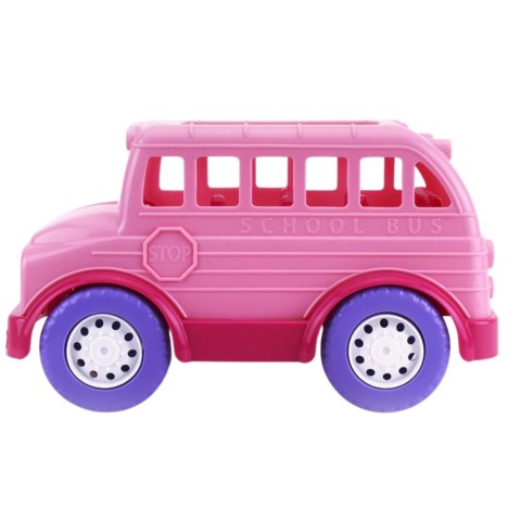 AUTOBUS SZKOLNY RÓŻOWY POJAZD REALISTYCZNE ELEMENTY OTWARTA KLAPA SZKOŁA AUTOBUS SZKOLNY RÓŻOWY POJAZD REALISTYCZNE ELEMENTY OTWARTA KLAPA SZKOŁA
