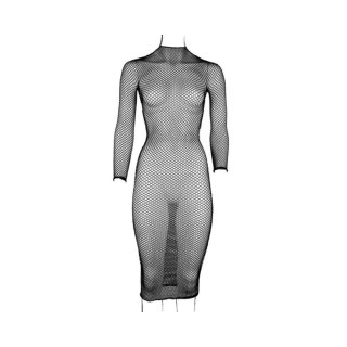 LE DÉSIR Long Dress Fishnet Structure and Turtle Neck One Size
