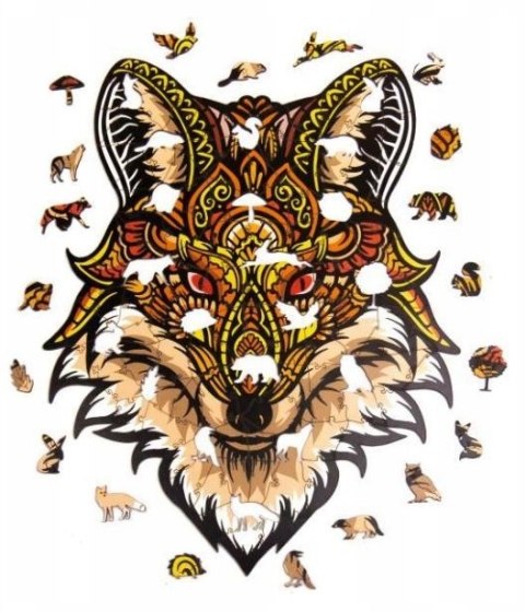 PUZZLE DREWNIANE UKŁADANKA ZACZAROWANY LIS LISEK PUZZLE DREWNIANE UKŁADANKA ZACZAROWANY LIS LISEK