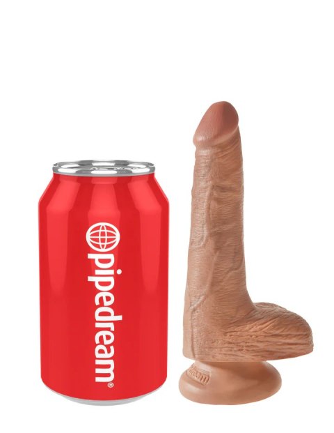 King Cock Dildo 6" Cock with Balls Tan