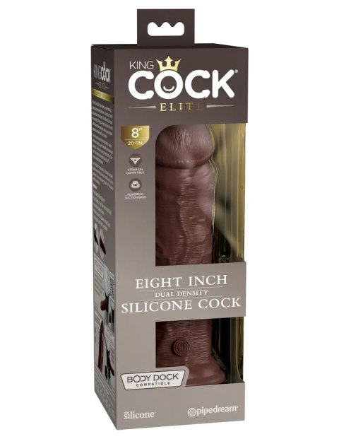 King Cock Dildo Elite 8" Dual Density Silicone Cock Brown King Cock Dildo Elite 8" Dual Density Silicone Cock Brown