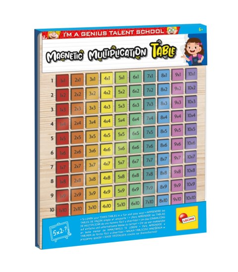 LISCIANI I"M A GENIUS DREWNIANA MAGNETYCZNA TABLICZKA MNOŻENIA LISCIANI I"M A GENIUS DREWNIANA MAGNETYCZNA TABLICZKA MNOŻENIA