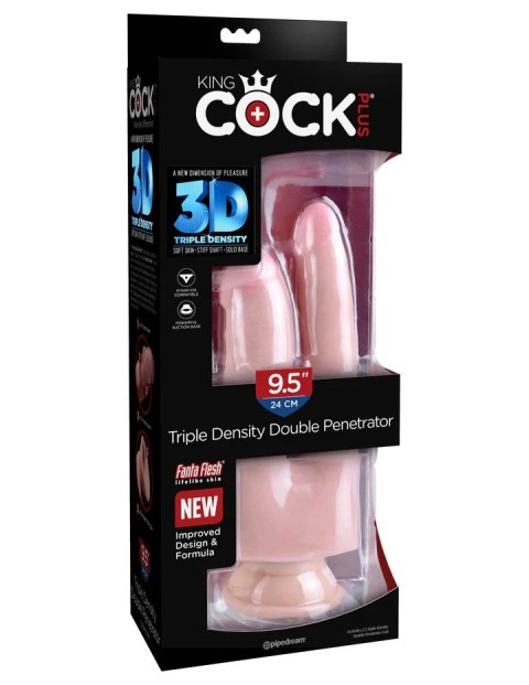 King Cock Podwójne Dildo Plus 9.5" Triple Density Double Penetrator Light King Cock Podwójne Dildo Plus 9.5" Triple Density Double Penetrator Light