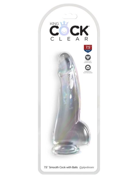 King Cock Transparentne Dildo Clear 7,5" with Balls King Cock Transparentne Dildo Clear 7,5" with Balls