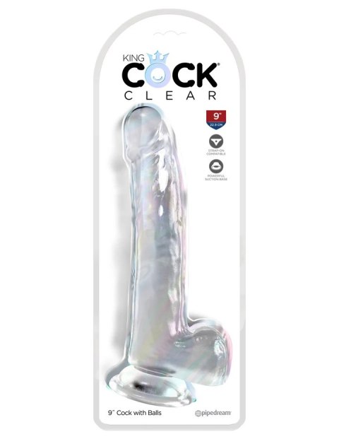 King Cock Transparentne Dildo Clear 9" with Balls King Cock Transparentne Dildo Clear 9" with Balls