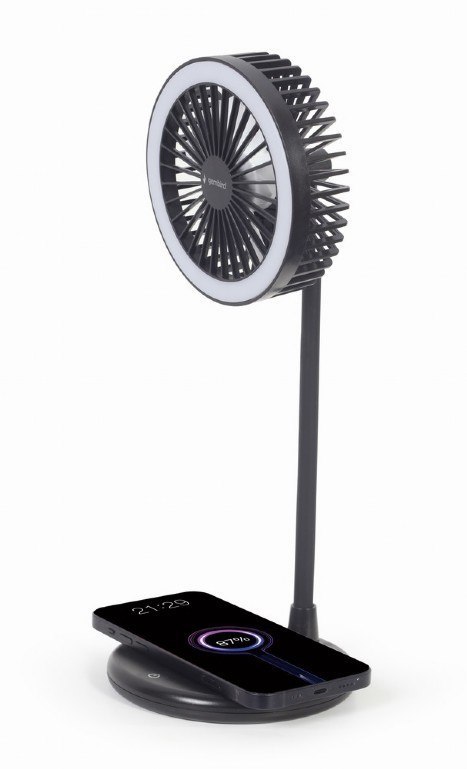 Gembird | TA-WPC10-LEDFAN-01 Wentylator biurkowy z lampą i ładowarką bezprzewodową | N/A | Telefon lub tablet z wbudowanym ładow Gembird | TA-WPC10-LEDFAN-01 Wentylator biurkowy z lampą i ładowarką bezprzewodową | N/A | Telefon lub tablet z wbudowanym ładow