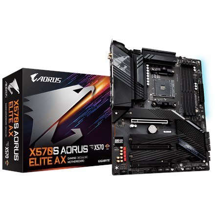 Gigabyte | X570S AORUS ELITE AX 1.1 M/B | Processor family AMD | Processor socket AM4 | DDR4 DIMM | Memory slots 4 | Supported h Gigabyte | X570S AORUS ELITE AX 1.1 M/B | Processor family AMD | Processor socket AM4 | DDR4 DIMM | Memory slots 4 | Supported h