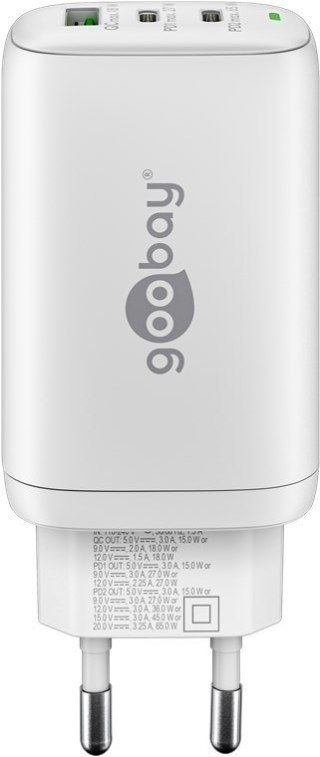 Goobay | 61759 USB-C PD 3x wieloportowa szybka ładowarka (65 W)