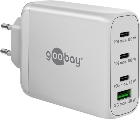 Goobay 65556 USB-C PD Multiport Quick Charger (100 W), White Goobay Goobay 65556 USB-C PD Multiport Quick Charger (100 W), White Goobay