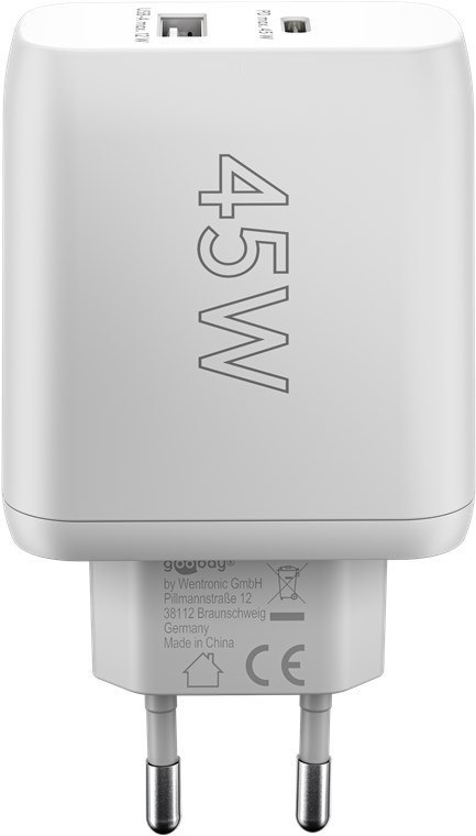 Goobay | Ładowarka USB-C PD Podwójna Szybka (45 W) | 65412 | N/A Goobay | Ładowarka USB-C PD Podwójna Szybka (45 W) | 65412 | N/A
