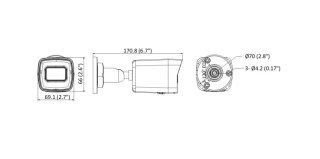 Hikvision | Kamera IP | DS-2CD1043G2-I | Bullet | 4 MP | 2.8mm/4mm | IP67 | H.265+ | Micro SD, maks. 256 GB
