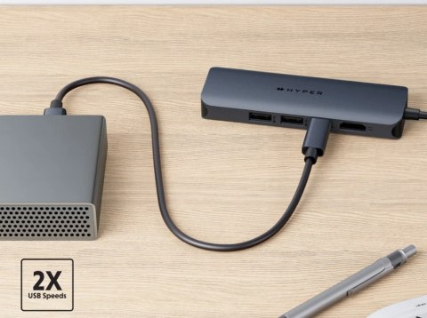 Hyper HyperDrive EcoSmart Gen.2 Universal USB-C 6-in-1 Hub w 100 W PD Power Pass-thru Hyper HyperDrive EcoSmart Gen.2 Universal USB-C 6-in-1 Hub w 100 W PD Power Pass-thru