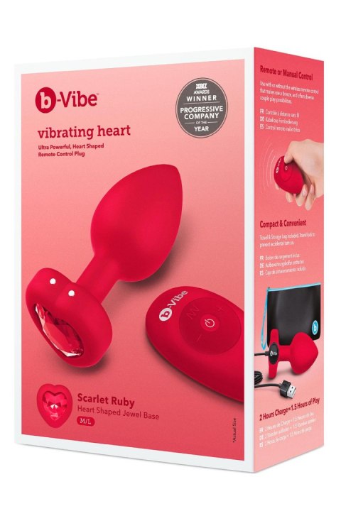 VIBRATING HEART SHAPE JEWEL PLUG ML RED VIBRATING HEART SHAPE JEWEL PLUG ML RED
