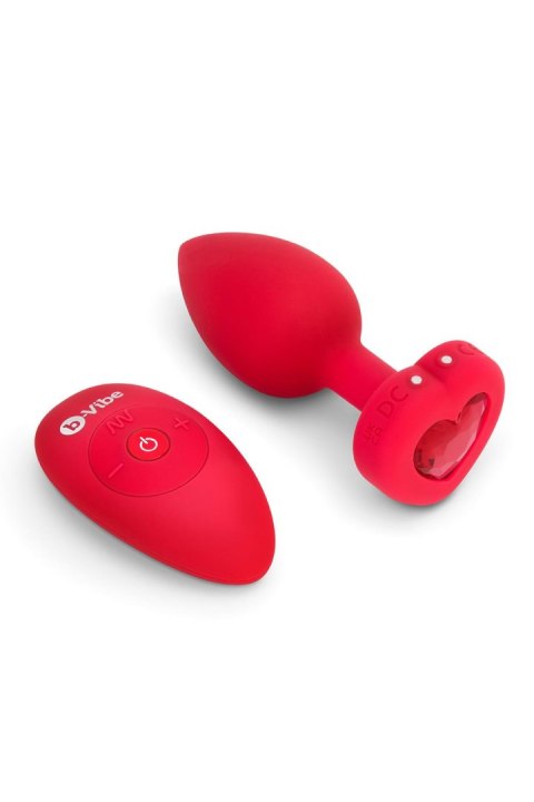 VIBRATING HEART SHAPE JEWEL PLUG ML RED VIBRATING HEART SHAPE JEWEL PLUG ML RED