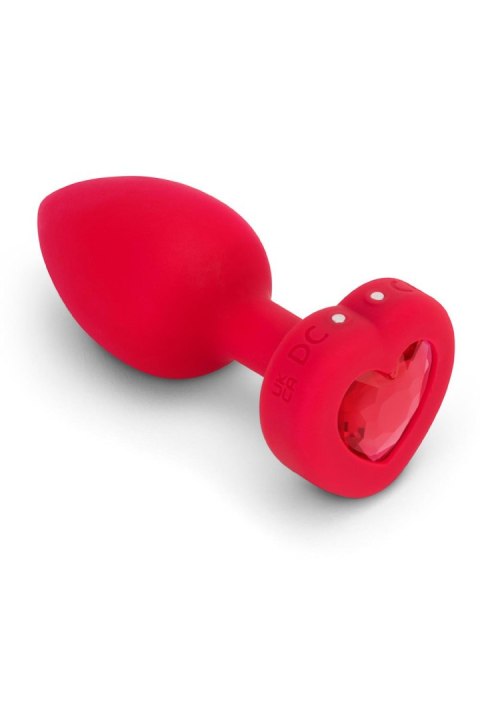 VIBRATING HEART SHAPE JEWEL PLUG ML RED VIBRATING HEART SHAPE JEWEL PLUG ML RED