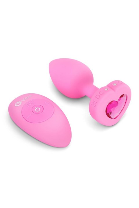 VIBRATING HEART SHAPE JEWEL PLUG SM PINK VIBRATING HEART SHAPE JEWEL PLUG SM PINK