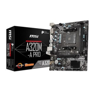 MSI | A320M-A PRO | Processor family AMD | Processor socket AM4 | DDR4 | Memory slots 2 | Supported hard disk drive interfaces S