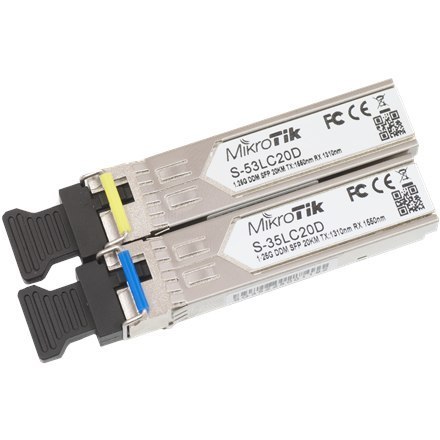MikroTik Para modułów SFP S-3553LC20D (S-35LC20D 1.25G SM 20km T1310nm/R1550nm + S-53LC20D 1.25G SM 20km T1550nm/R1310nm) MikroT MikroTik Para modułów SFP S-3553LC20D (S-35LC20D 1.25G SM 20km T1310nm/R1550nm + S-53LC20D 1.25G SM 20km T1550nm/R1310nm) MikroT