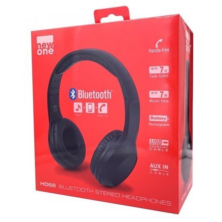 New-One | HD 68 | Słuchawki | Bezprzewodowe | Bluetooth | Czarne New-One | HD 68 | Słuchawki | Bezprzewodowe | Bluetooth | Czarne