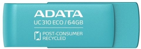 Pamięć USB ADATA UC310 ECO 64 GB 3.2 Gen1 Zielony Pamięć USB ADATA UC310 ECO 64 GB 3.2 Gen1 Zielony