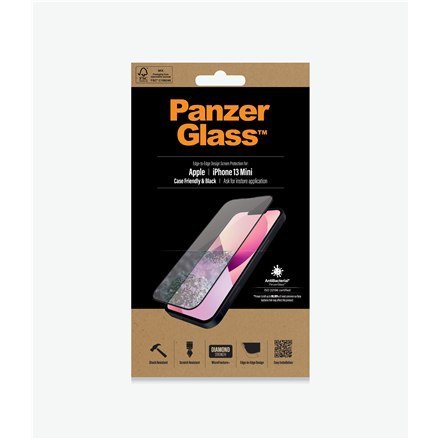 PanzerGlass | Screen protector - glass | Apple iPhone 13 mini | Glass | Black | Transparent PanzerGlass | Screen protector - glass | Apple iPhone 13 mini | Glass | Black | Transparent
