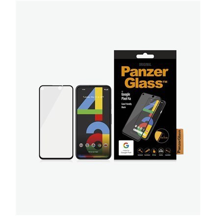 PanzerGlass | Screen protector - glass | Google Pixel 4a | Tempered glass | Black | Transparent PanzerGlass | Screen protector - glass | Google Pixel 4a | Tempered glass | Black | Transparent