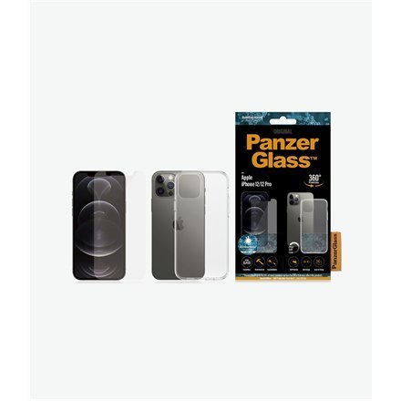 PanzerGlass | Zestaw ochraniaczy ekranu / pleców - szkło | Apple iPhone 12, 12 Pro | Szkło hartowane, termoplastyczny poliuretan PanzerGlass | Zestaw ochraniaczy ekranu / pleców - szkło | Apple iPhone 12, 12 Pro | Szkło hartowane, termoplastyczny poliuretan