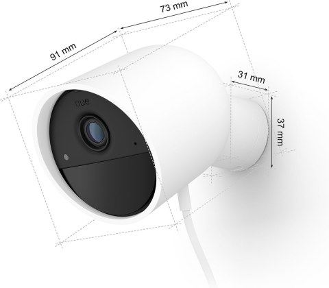 Philips Hue | Bezpieczna kamera przewodowa | Bullet | IP65 | Biały Philips Hue | Bezpieczna kamera przewodowa | Bullet | IP65 | Biały