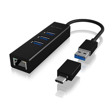 Raidsonic | 4-portowy koncentrator z USB 3.0 Type-A, Type-C, Gigabit LAN | Icy Box IB-HUB1419-LAN Raidsonic | 4-portowy koncentrator z USB 3.0 Type-A, Type-C, Gigabit LAN | Icy Box IB-HUB1419-LAN