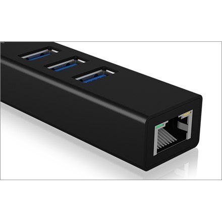 Raidsonic | 4-portowy koncentrator z USB 3.0 Type-A, Type-C, Gigabit LAN | Icy Box IB-HUB1419-LAN Raidsonic | 4-portowy koncentrator z USB 3.0 Type-A, Type-C, Gigabit LAN | Icy Box IB-HUB1419-LAN